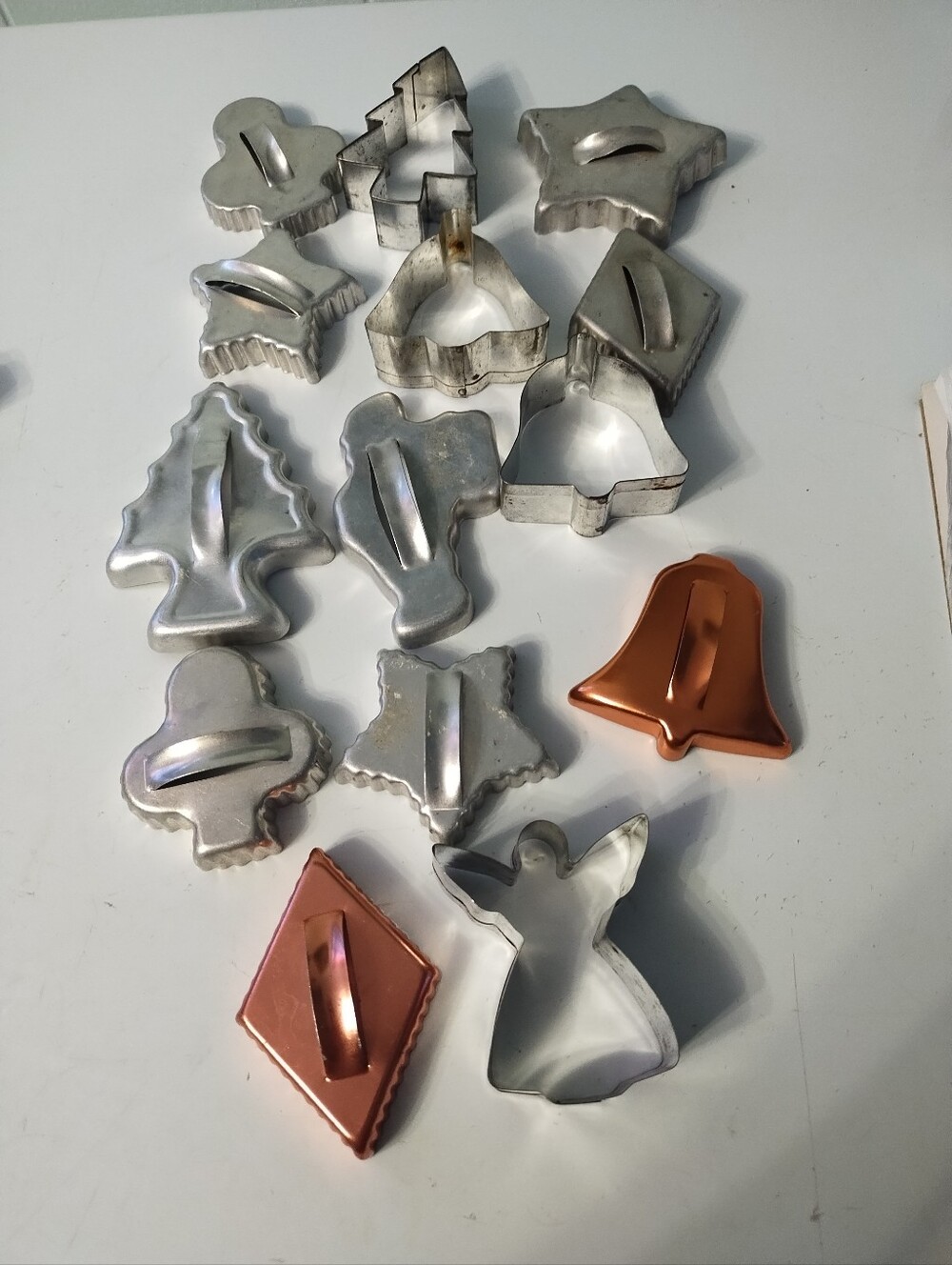 Vintage Assorted Holiday Cookie Cutters - Silver & Copper